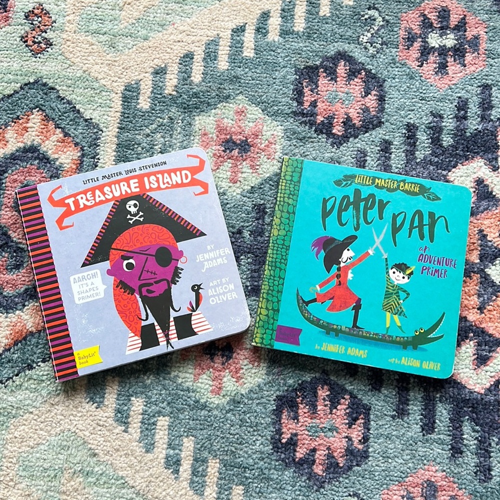 Treasure Island board book and Peter Pan board book.